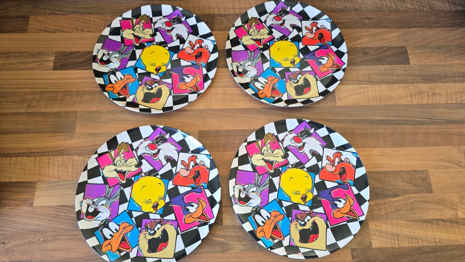 4x Vintage Looney Tunes dinerborden 1994 - Zak Designs- 25cm, Verzamelen, Ophalen of Verzenden, Looney Tunes, Zo goed als nieuw