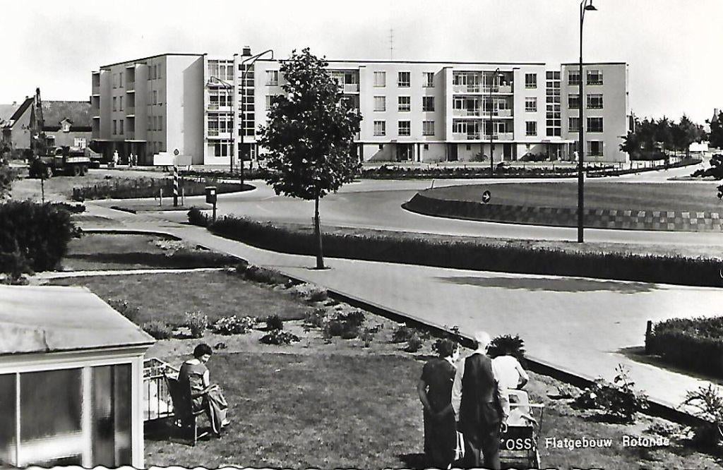 Oss- -Flatgebouw Rotonde., Verzenden, 1960 tot 1980, Ongelopen, Noord-Brabant