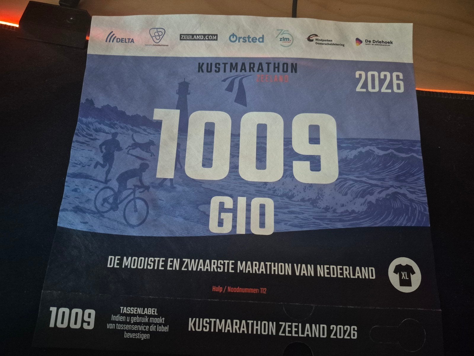 startbewijs kustmarathon 3 oktober, Eén persoon, Oktober