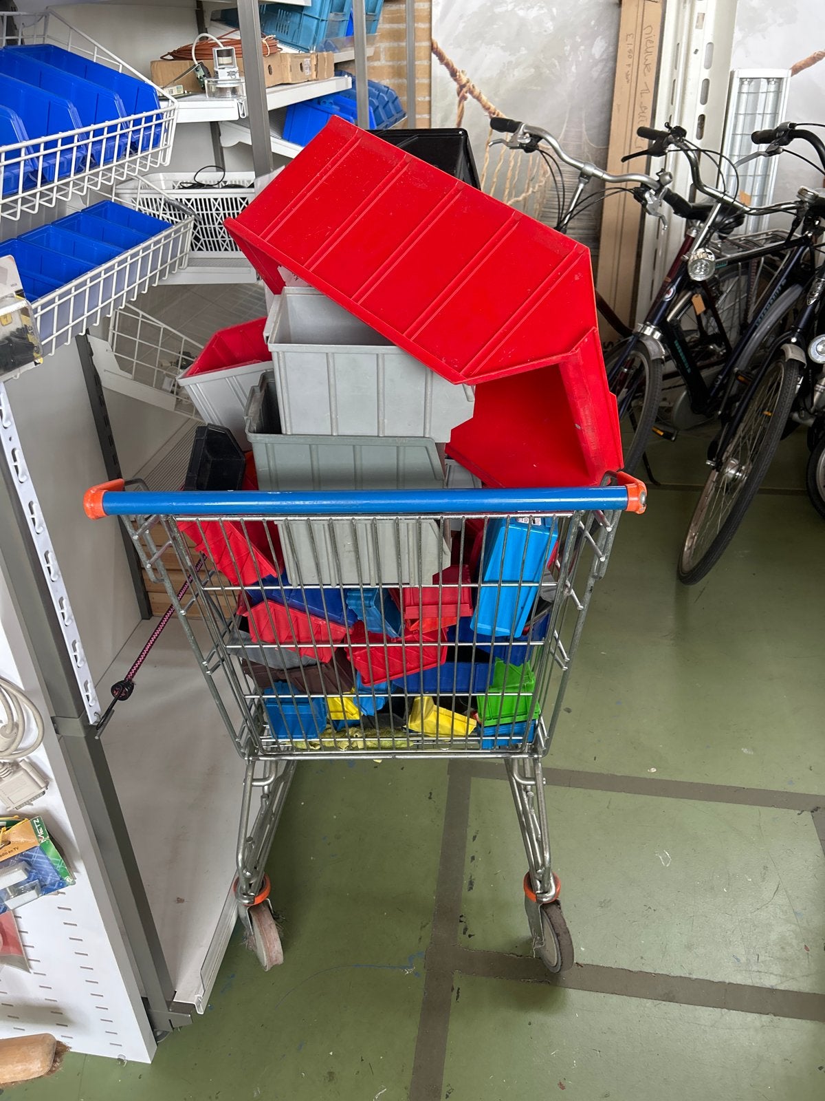 Winkelwagentje  magazijnbakken /sorteerbakken in winkelwagen, Ophalen, Nvt, Nvt, Nvt