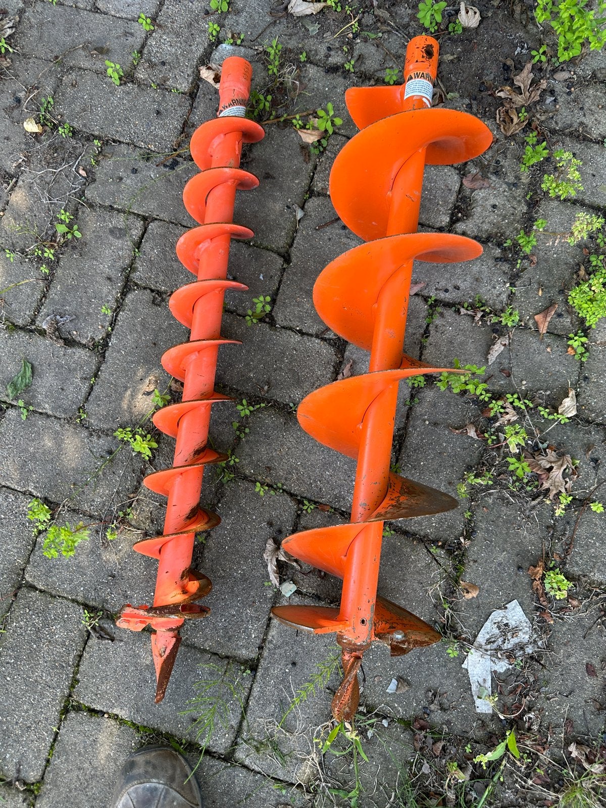 Set van 2 grondboren 10cm en 20cm, 90cm lang asdiameter 25mm, Ophalen of Verzenden, Gebruikt, Overige typen