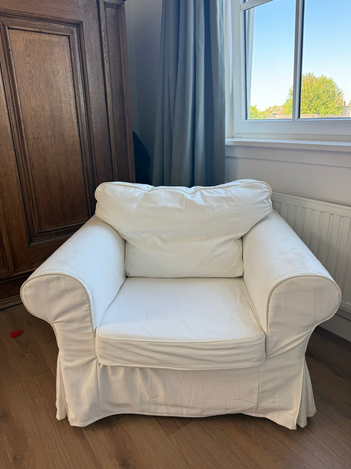 IKEA EKTORP fauteuil – geef ‘m een tweede leven!, Huis en Inrichting, Fauteuils, Ophalen, Gebruikt, Stof, 75 tot 100 cm