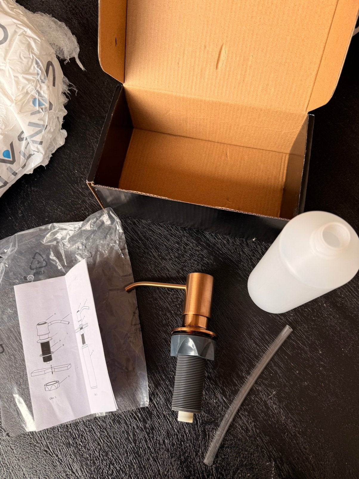 Zeepdispenser inbouw koper, Ophalen of Verzenden, Nieuw, Koper, Wastafel