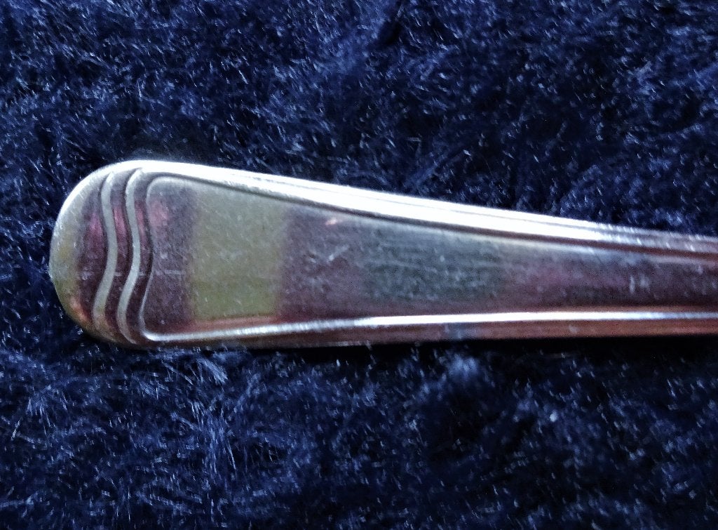1 Thee Lepeltje Gero Zilmeta Golfje model 527 * 11 cm, Verzenden, Gebruikt, Rvs of Chroom