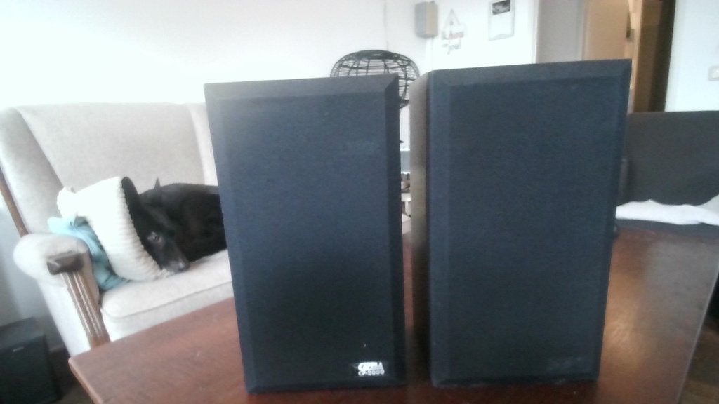 te koop aangeboden twee boxen, Audio, Tv en Foto, Stereo speakers, Gebruikt, Minder dan 60 watt, Ophalen