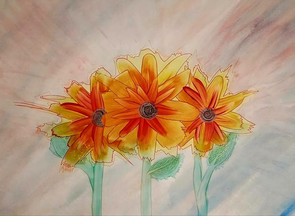 Narcisten - Acryl en inkt op A3 Zweeds papier, Ophalen of Verzenden