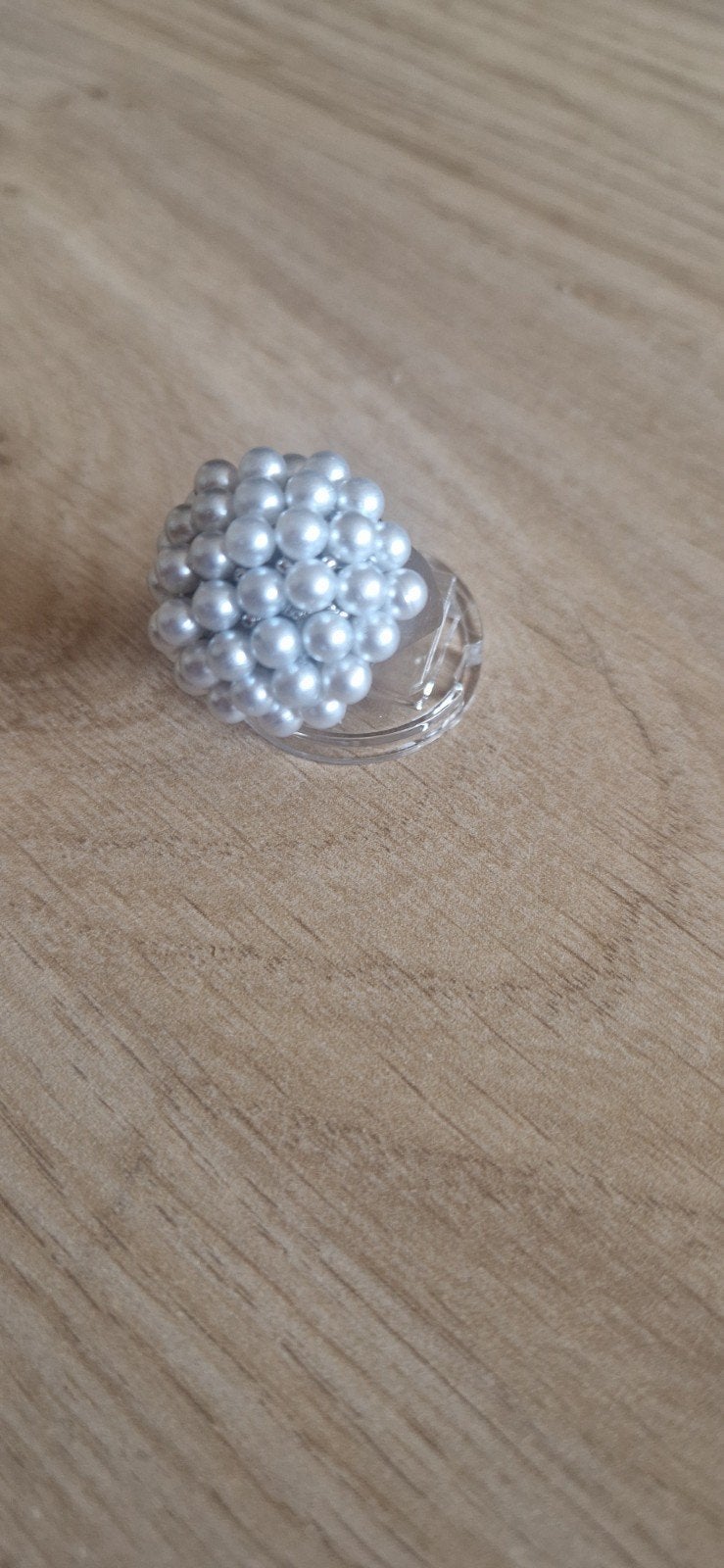 Elegante ring met parels, maat 14, Sieraden, Tassen en Uiterlijk, Ringen, Kunststof, Wit, Ophalen of Verzenden, Dame