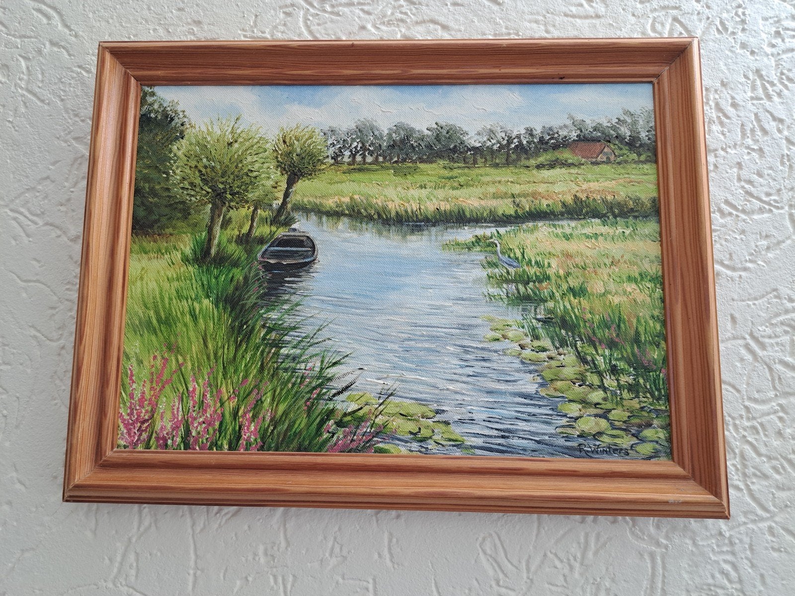 Schilderij  R.Winters De Wieden, Antiek en Kunst, Kunst | Schilderijen | Klassiek, Ophalen, Klassiek, Origineel werk, Landschap