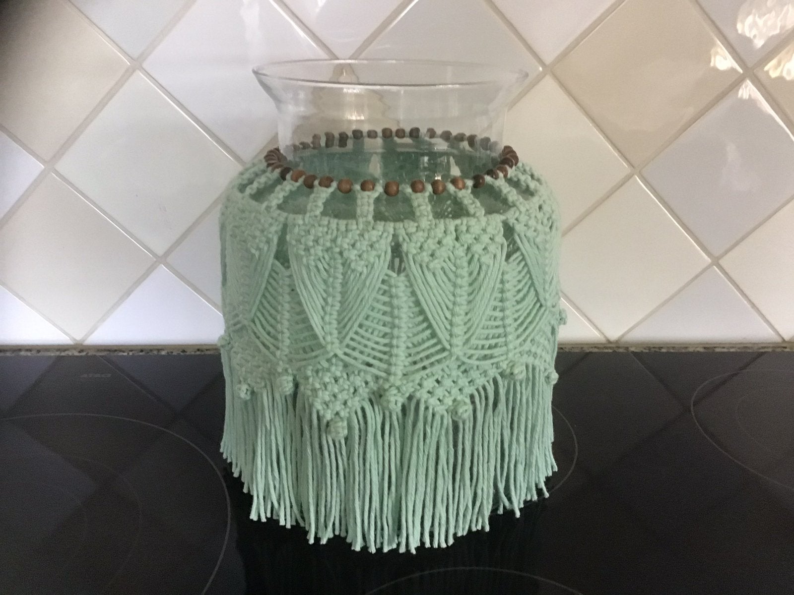 Windlicht Macramé, Ophalen of Verzenden, Zo goed als nieuw