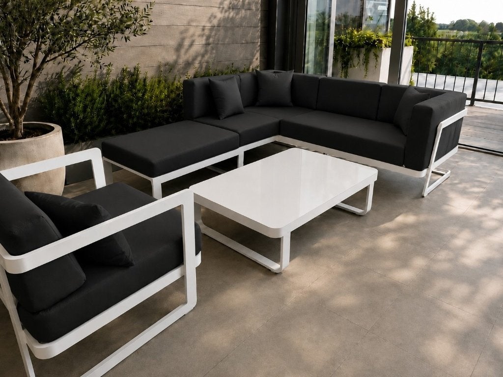 Luxe design loungeset aluminium, upgrade kussens nu 1199 €, Ophalen of Verzenden