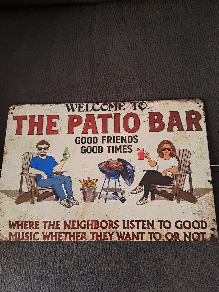 Welkom bij de patio bar bord, Tuin en Terras, Ophalen of Verzenden, Nieuw