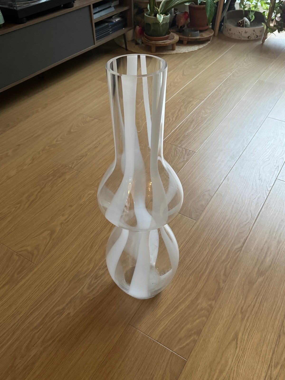 Zeldzame COCO Maison ABBI Vaas 70 cm – wit/transparant, Huis en Inrichting, Ophalen, Transparant, Nieuw, Glas