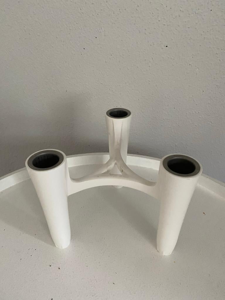 Koziol Hommage Kandelaar - Modulair Ontwerp - 11 cm Hoog, Kunststof, Wit, Ophalen of Verzenden, Zo goed als nieuw