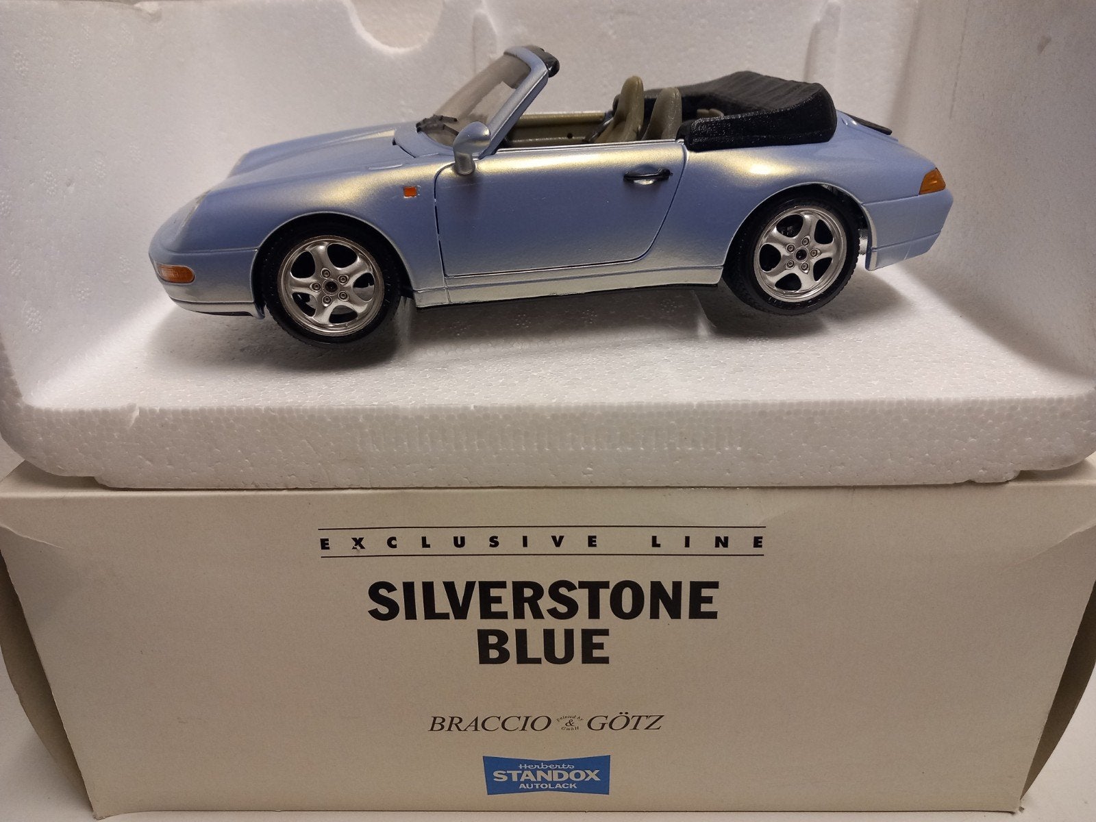 Rare Porsche 911 Cabriolet Silverstone blue Standox 1:18 KRD, Hobby en Vrije tijd, Ophalen of Verzenden, Zo goed als nieuw, Auto