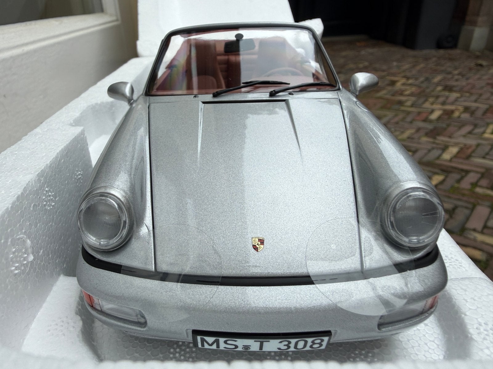 1:18 Porsche 911 964 Carrera 2 Cabrio zilver 1990 Norev, Hobby en Vrije tijd, Auto, Norev, 70-72 Av. de Bohlen, Vaulx-en-Velin, 69120, France