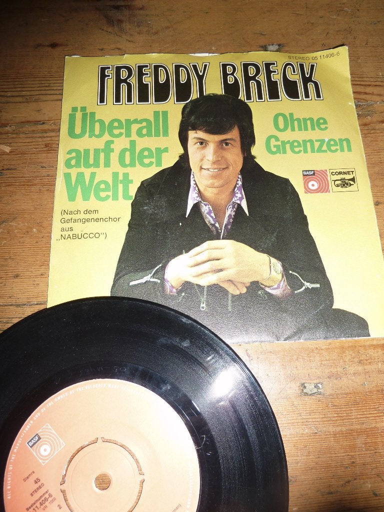 single FREDDY BRECK Überall Auf Der Welt Ohne Grenzen 1972, Ophalen of Verzenden, Gebruikt, Pop