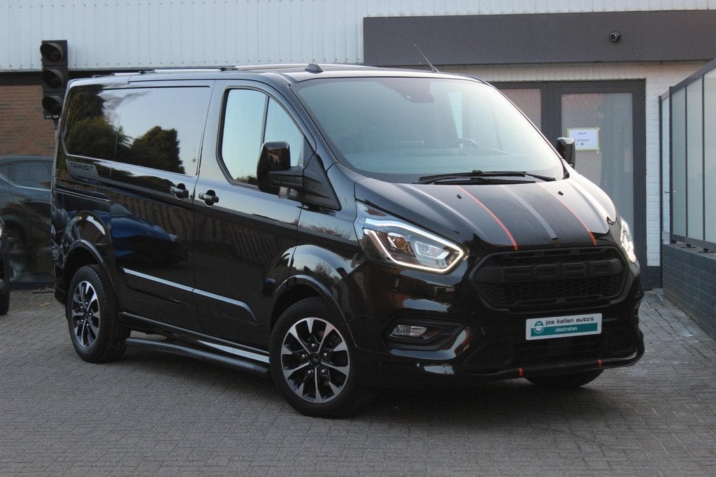 Ford Transit Custom 320 2.0 TDCI L1H1 Sport 185PK Raptor, Na, Auto's, Bestelauto's, Euro 6, 4 cilinders, Leder en Stof, Zwart
