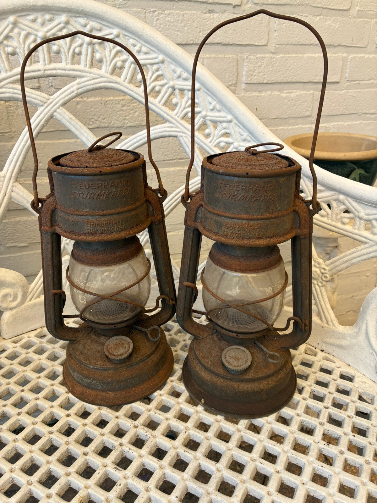 Twee vintage Feuerhand Stormlampen, Ophalen