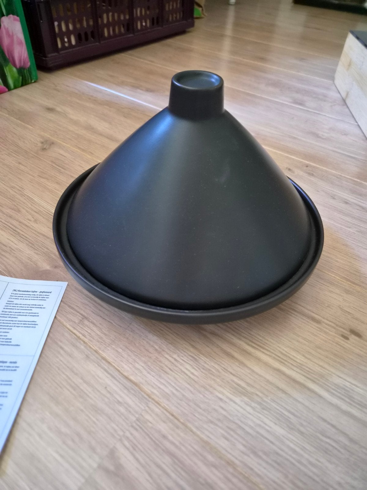 Nieuwe zwarte tajine - Ø 24 x 14.5 cm, Overige typen, Nieuw, Ophalen of Verzenden, Zwart