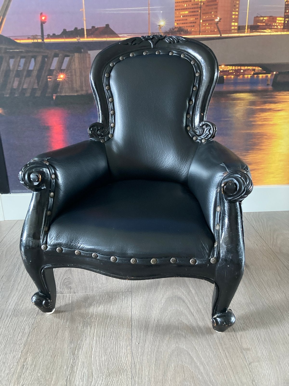 Zwarte Barok Kinderfauteuil - Vintage Stijl, Ophalen