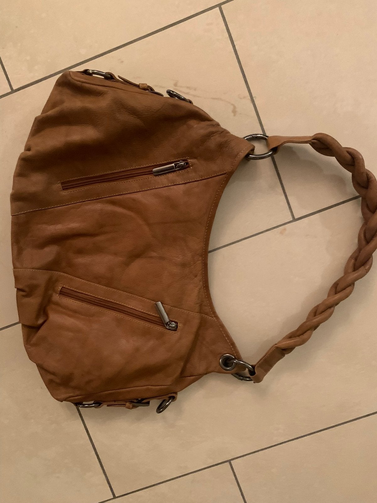 Nieuw camel leer handtas, Ophalen of Verzenden, Nieuw, Bruin, Handtas
