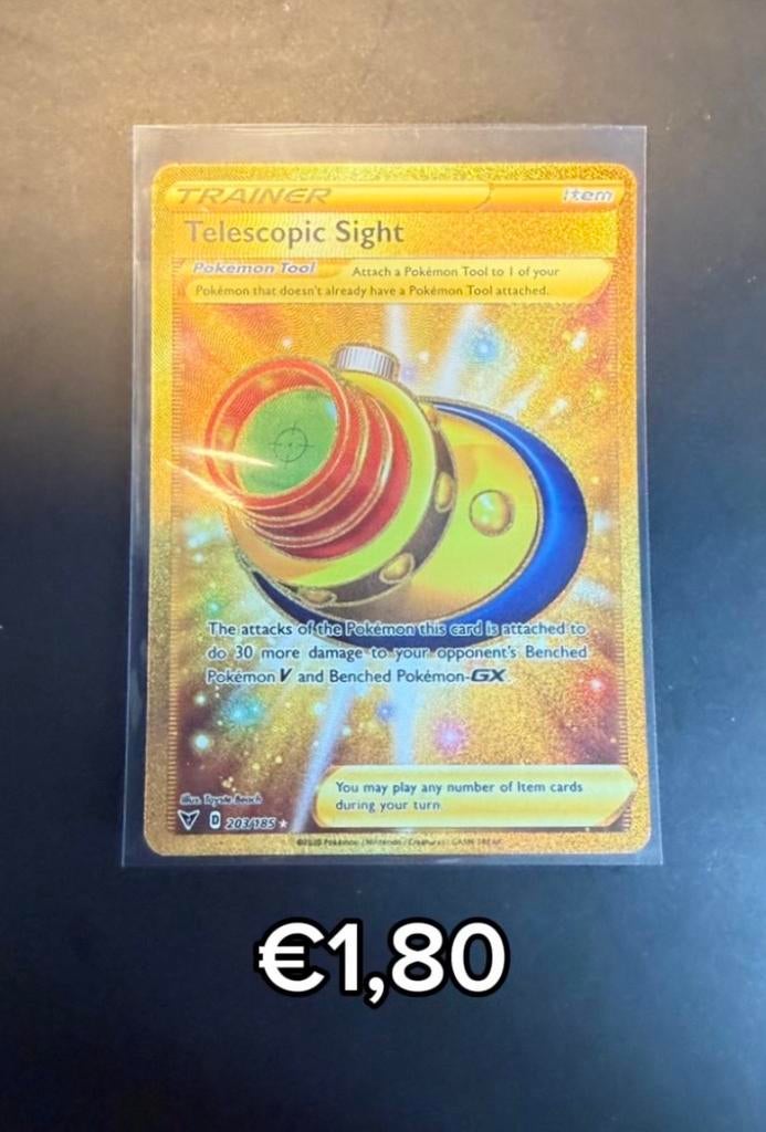 Telescopic Sight (Gold) 203/185 - Vivid Voltage Pokémon Kaar, Ophalen of Verzenden, Zo goed als nieuw, Losse kaart, Foil