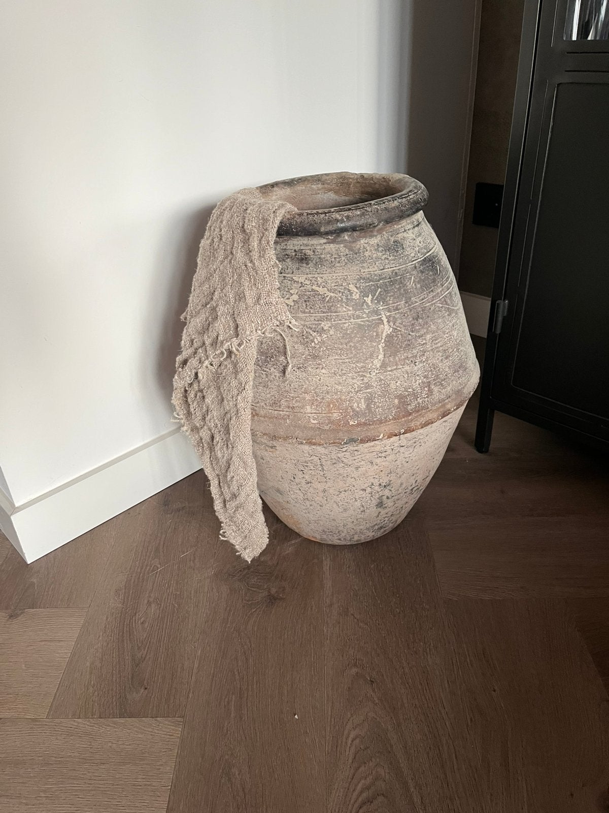 GERESERVEERD Mooie robuste kruik/pot, Ophalen, Rond, Pot of Kruik, Geribbeld