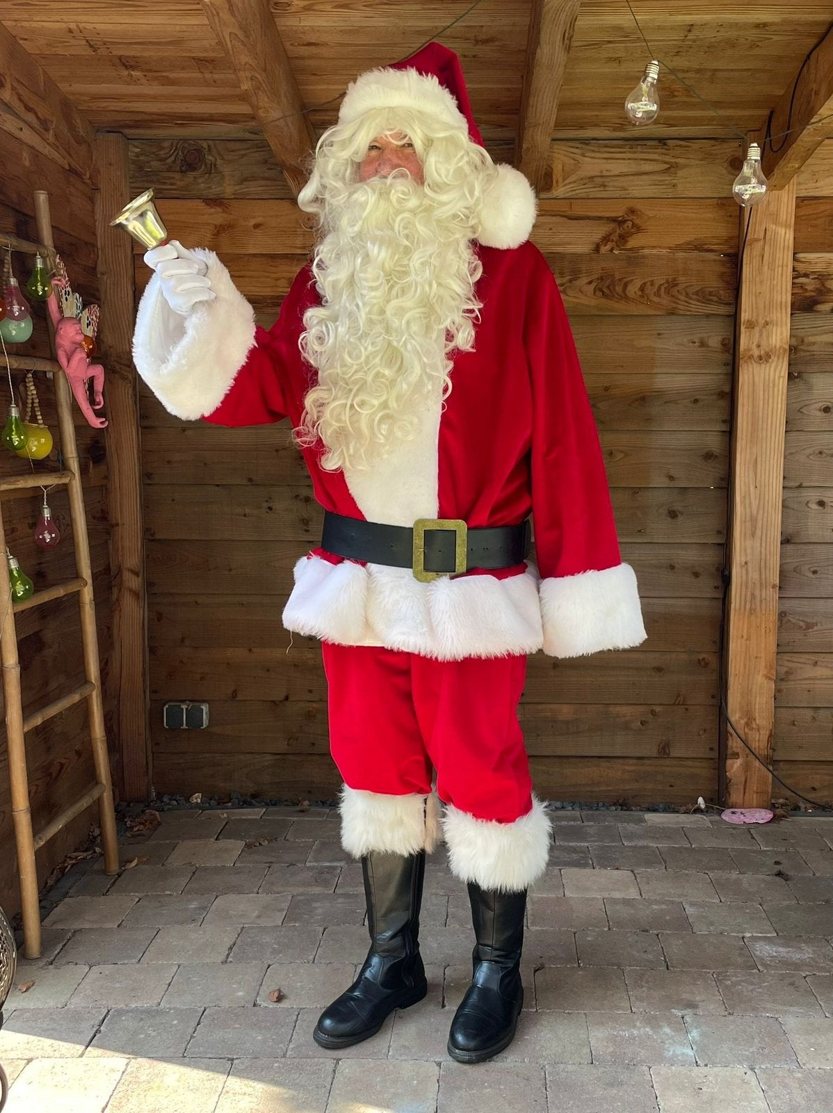 Kerstman kostuum en macotte pakken kerst, Ophalen of Verzenden, Zo goed als nieuw