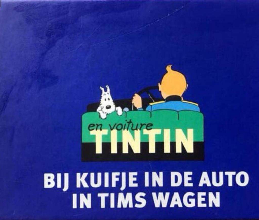 Bij Kuifje in de auto speelkaarten (2x) - ZGAN, Verzamelen, Ophalen of Verzenden, Zo goed als nieuw, Speelkaart(en)