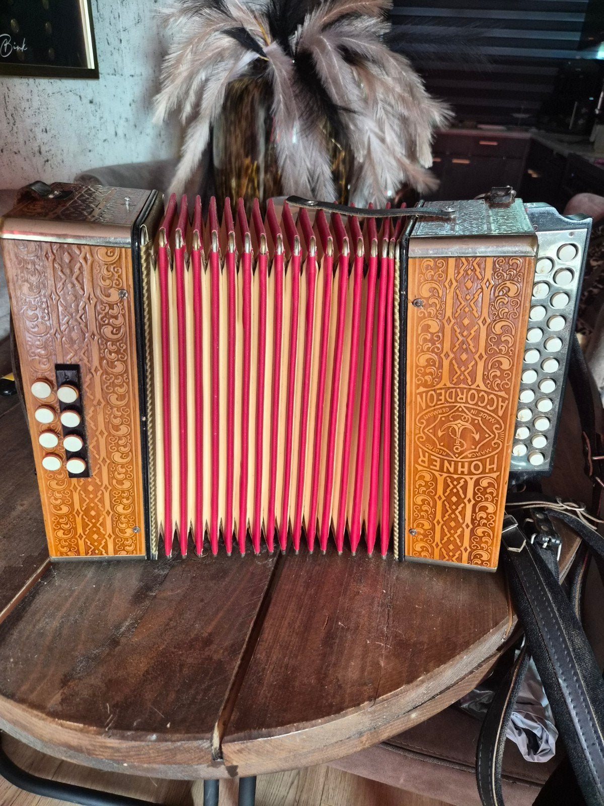 Hohner Accordeon in goede staat, Ophalen, Gebruikt, Met riemen, Overige formaten