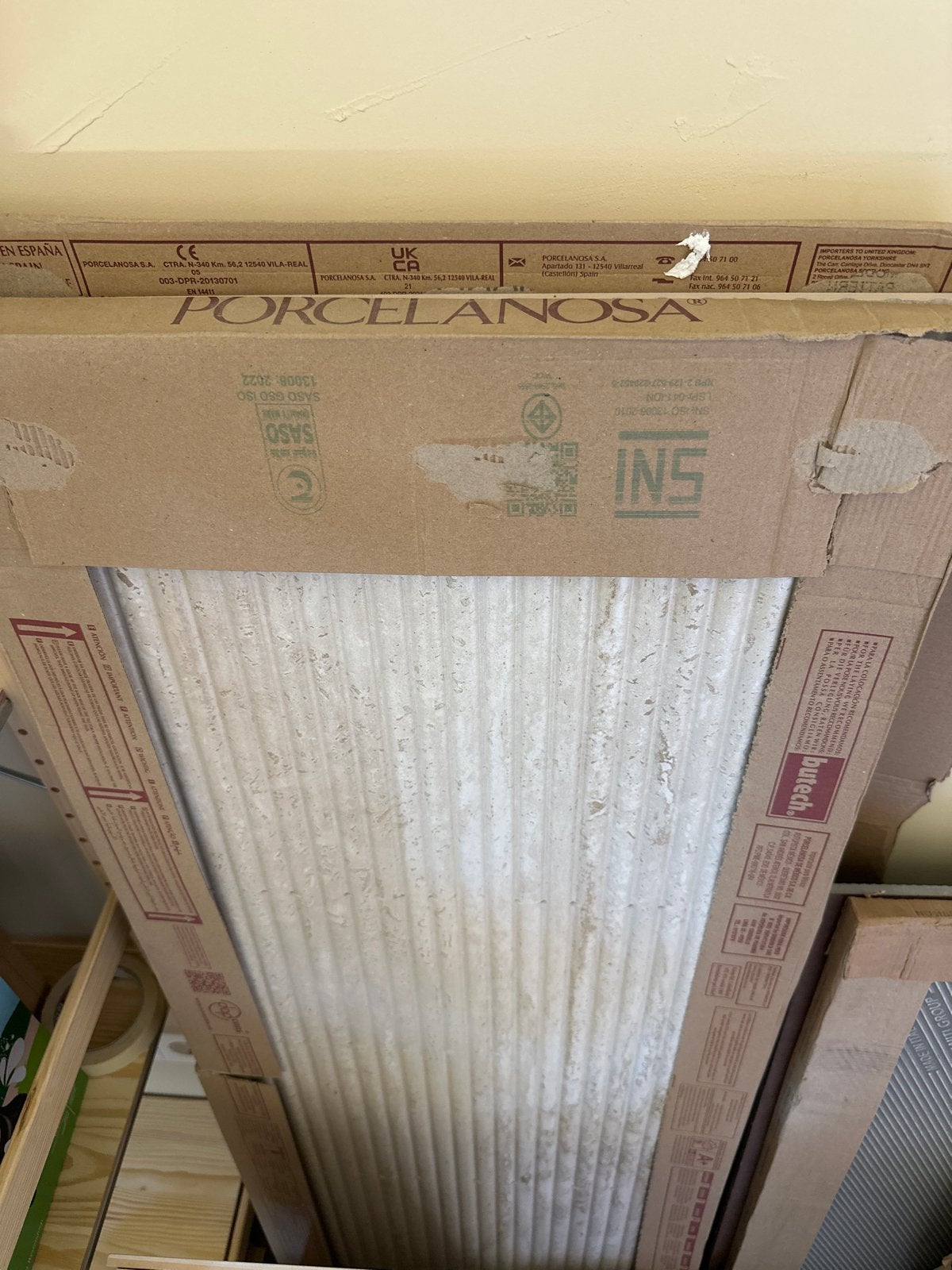 Porcelanosa wandtegels 5 stuks 45x120cm, Ophalen, 60 cm of meer, 40 tot 60 cm, Nieuw
