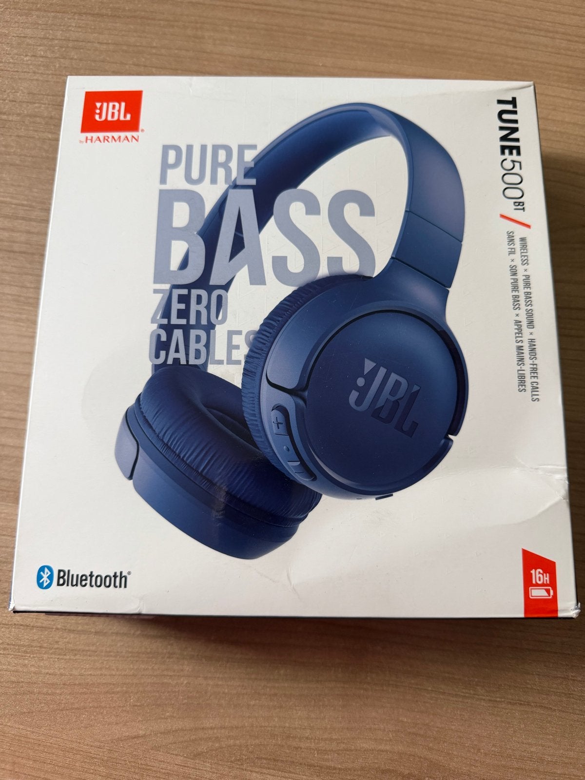 JBL Tune 500BT Draadloze On-Ear Koptelefoon - Blauw, Ophalen of Verzenden, Gebruikt, Draadloos