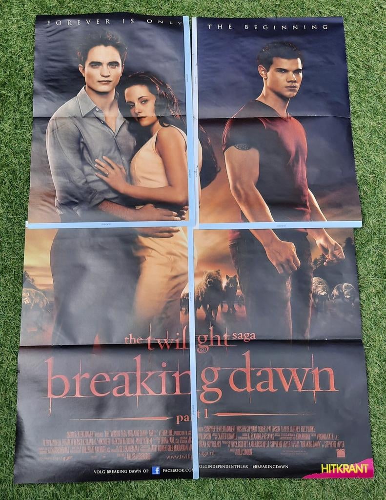 Poster 8x A4 Hitkrant 2011 Twilight-Saga Breaking Dawn, Ophalen of Verzenden, Gebruikt, Deurposter of groter, Film en Tv