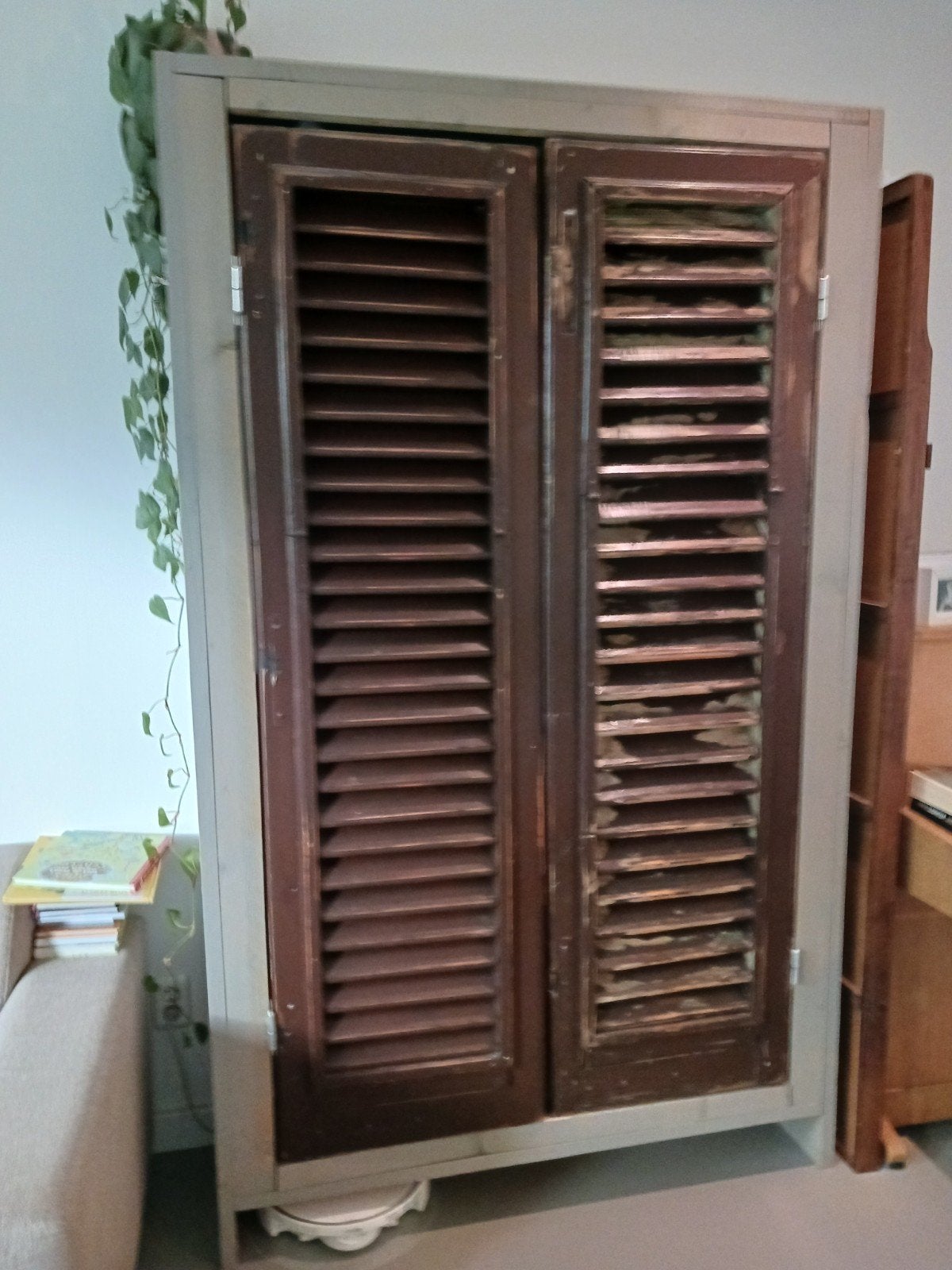Unieke vintage kast met louvredeuren, Ophalen