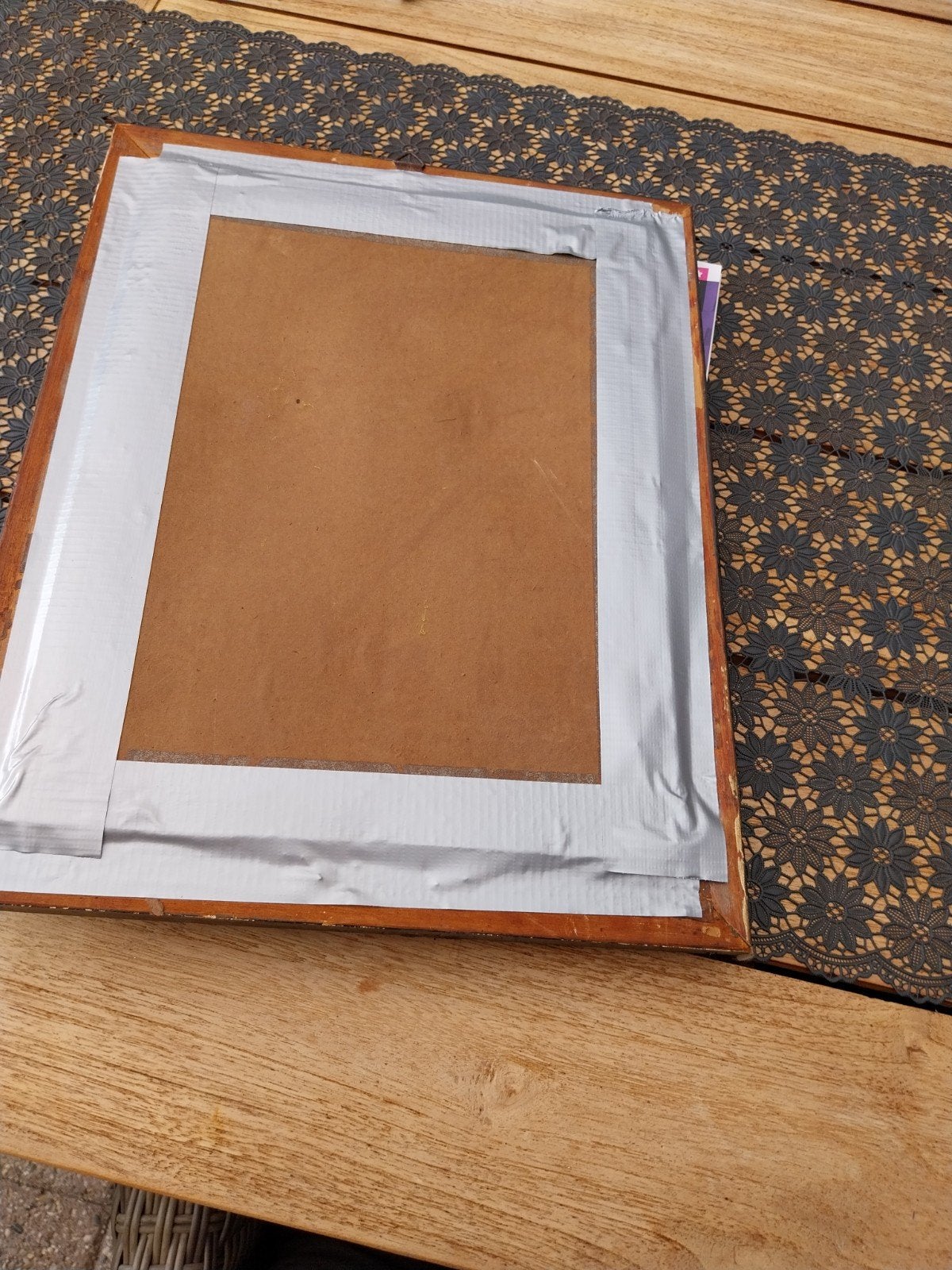 Antiek Kruisbeeld in Lijst - Religieuze Decoratie, Ophalen of Verzenden