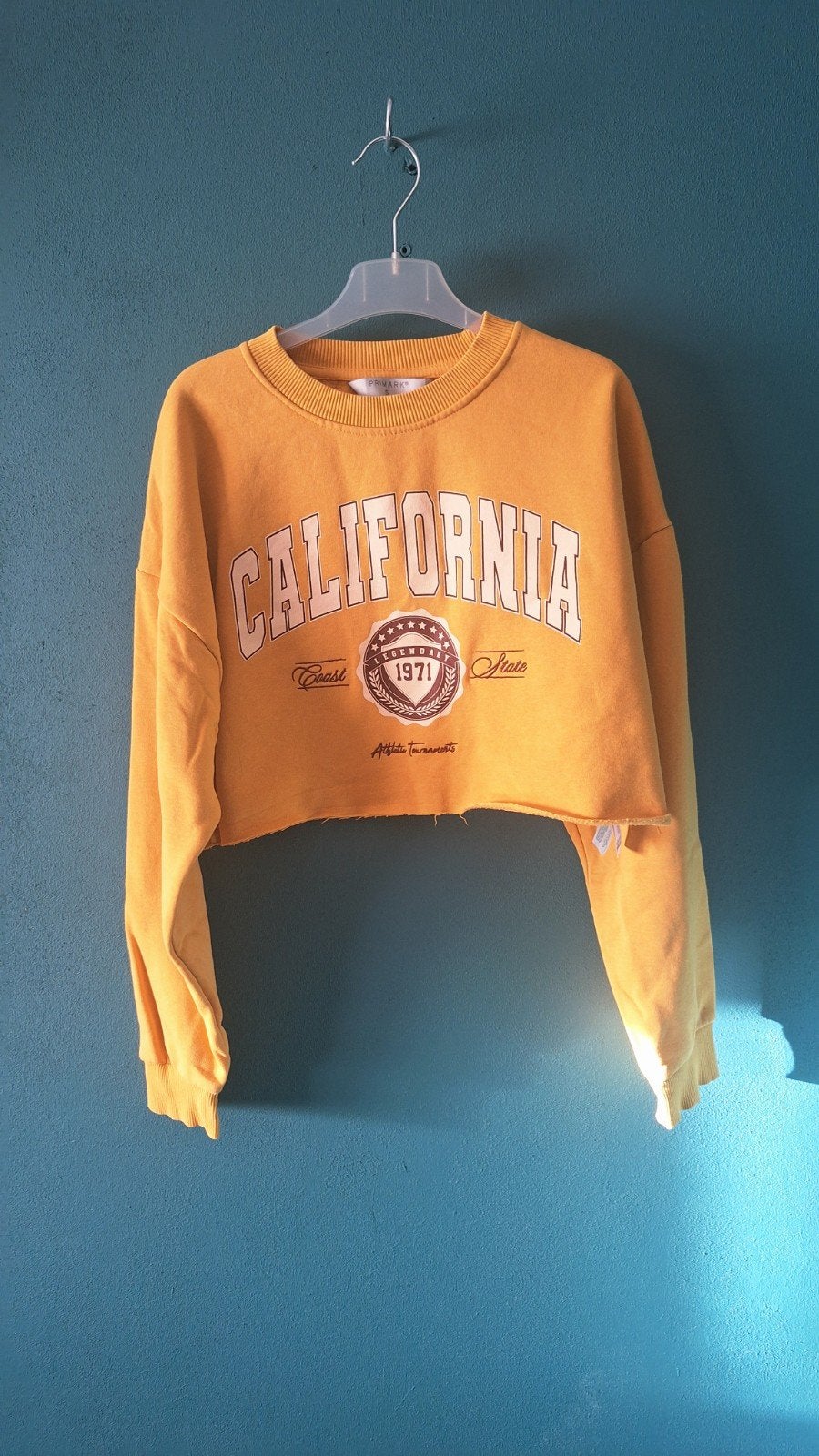 Primark California Cropped Trui Maat S, Primark, Geel, Ophalen of Verzenden, Zo goed als nieuw