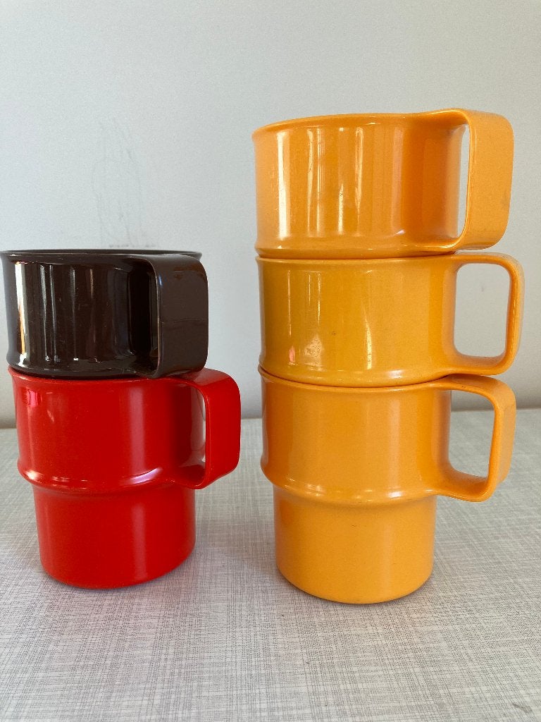Set van 5 retro Mepal bekers, Ophalen of Verzenden, Gebruikt