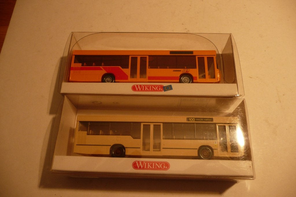 Wiking HO spoor 2 lijnbussen MAN NL 202 in OVP, Ophalen of Verzenden, Nieuw, Bus of Vrachtwagen, Wiking