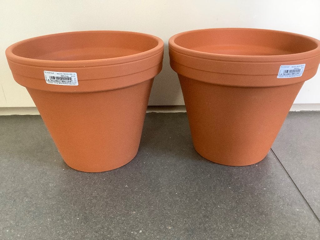 Aardewerk bloempotten 20 cm doorsnee, Tuin en Terras, Ophalen, Rond, Nieuw, Balkon