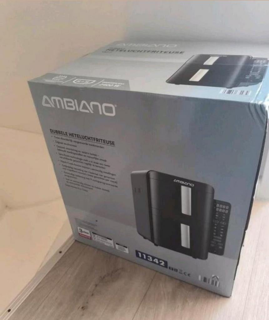 Ambiano Dubbele Heteluchtfriteuse VAF-2 - Nieuw in doos, Ophalen, Nieuw, Airfryer XXL, 1500 gram of meer