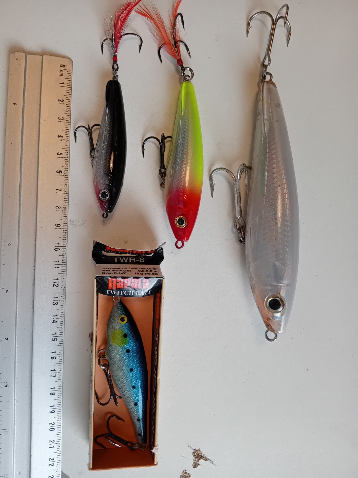 Zeebaars pluggen, 3x Subwalk, 1x Twitch Bait. kunstaas, Ophalen of Verzenden, Zo goed als nieuw, Overige typen
