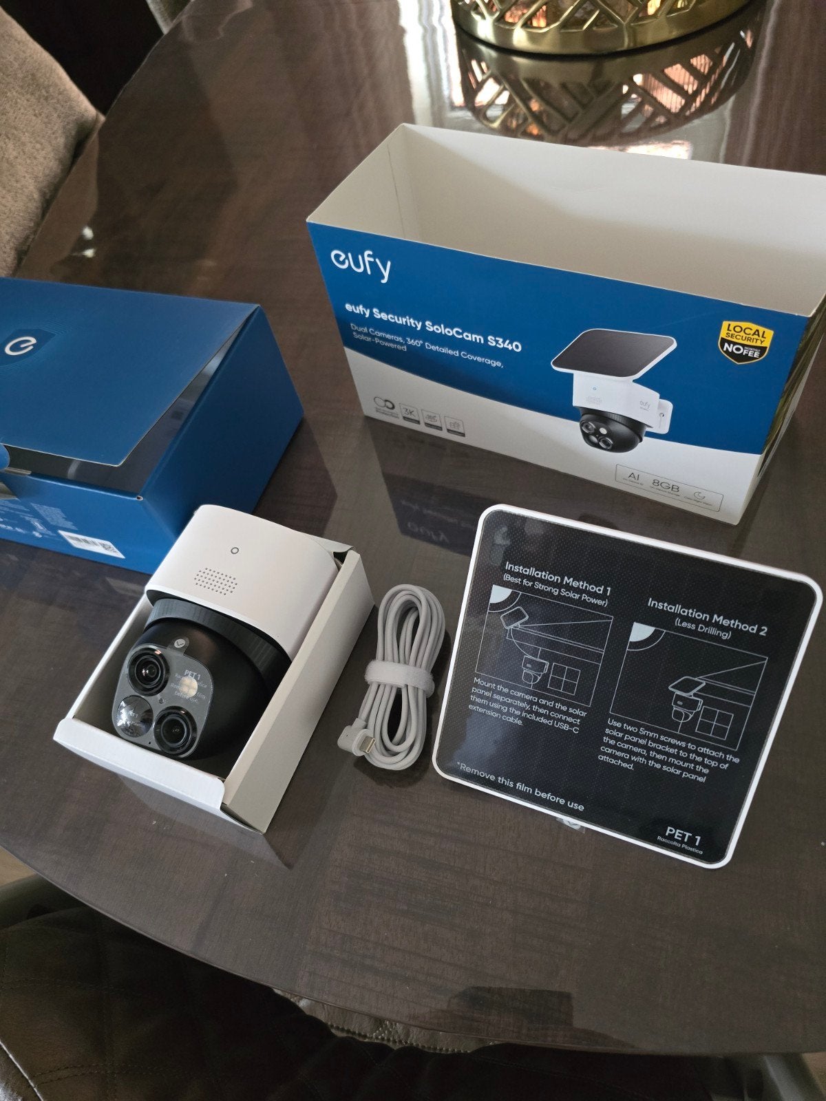 Eufy Security SoloCam S340 - Dual Camera, Solar-Powered, Audio, Tv en Foto, Videobewaking, Ophalen, Nieuw, Buitencamera