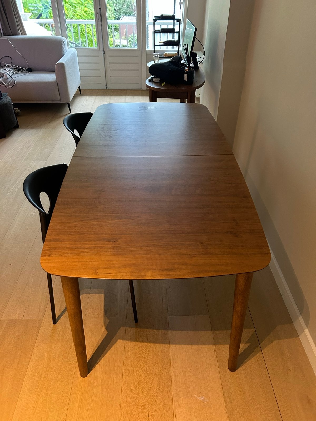 Uitschuifbare eettafel 220x90cm, Huis en Inrichting, Tafels | Eettafels, Gebruikt, 200 cm of meer, Rechthoekig, 50 tot 100 cm