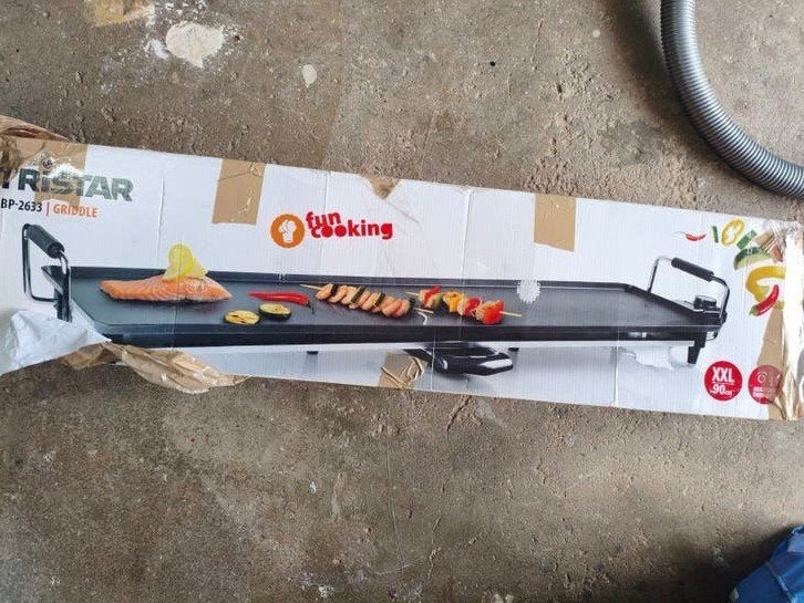 Tristar Teppanyaki Plaat XXL - 90cm Grillplaat, Ophalen of Verzenden, Zo goed als nieuw, Zwart, Metaal