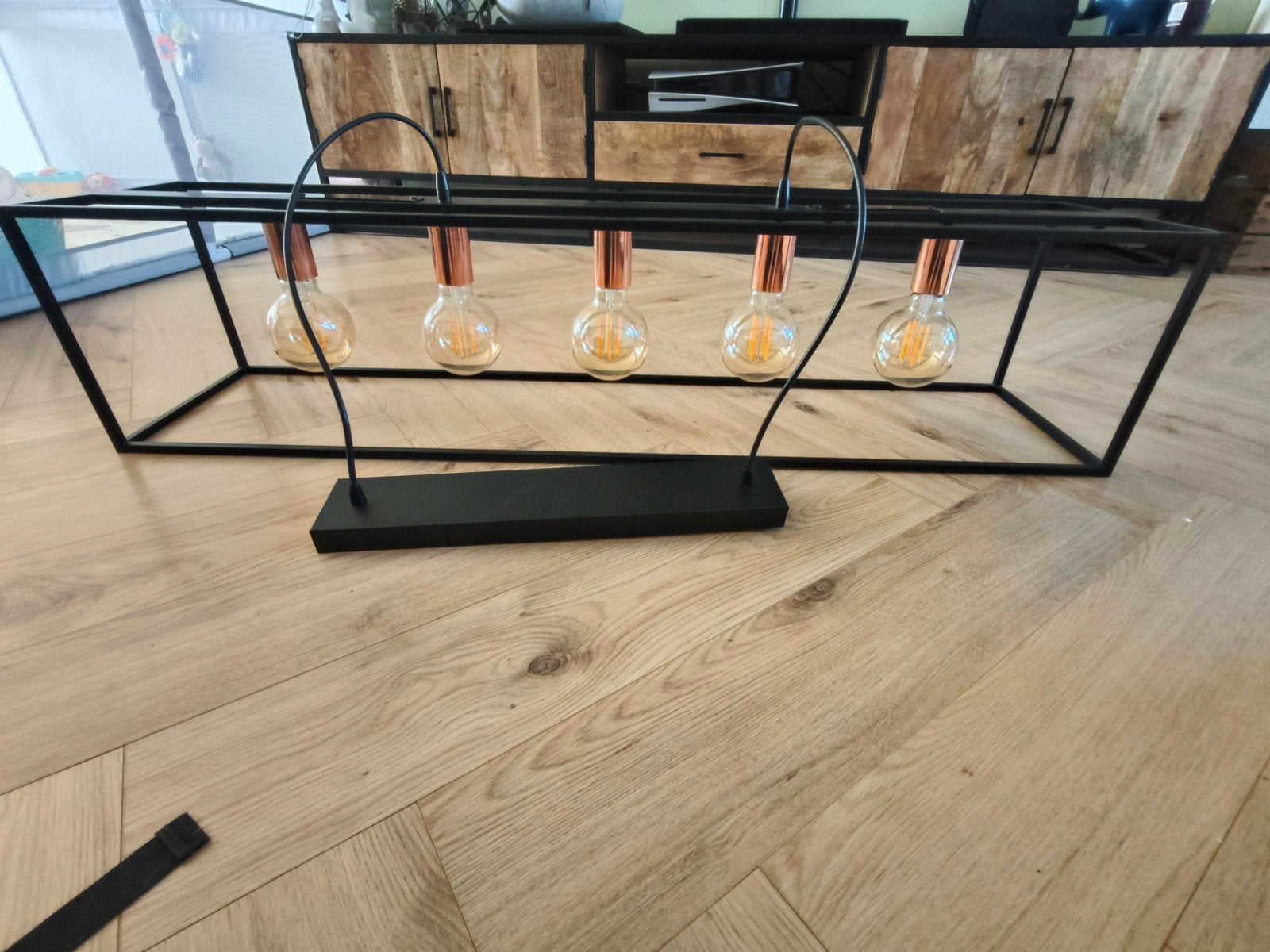 Eetkamer hanglamp incl Calex smart lampen, Ophalen, E27 (groot), Zo goed als nieuw, Modern industrieel