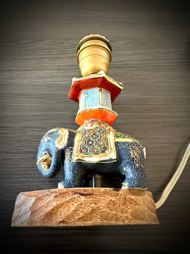 Olifant Lamp voet dier vintage curiosa lampenvoet kleurrijk, Antiek en Kunst, Verzenden