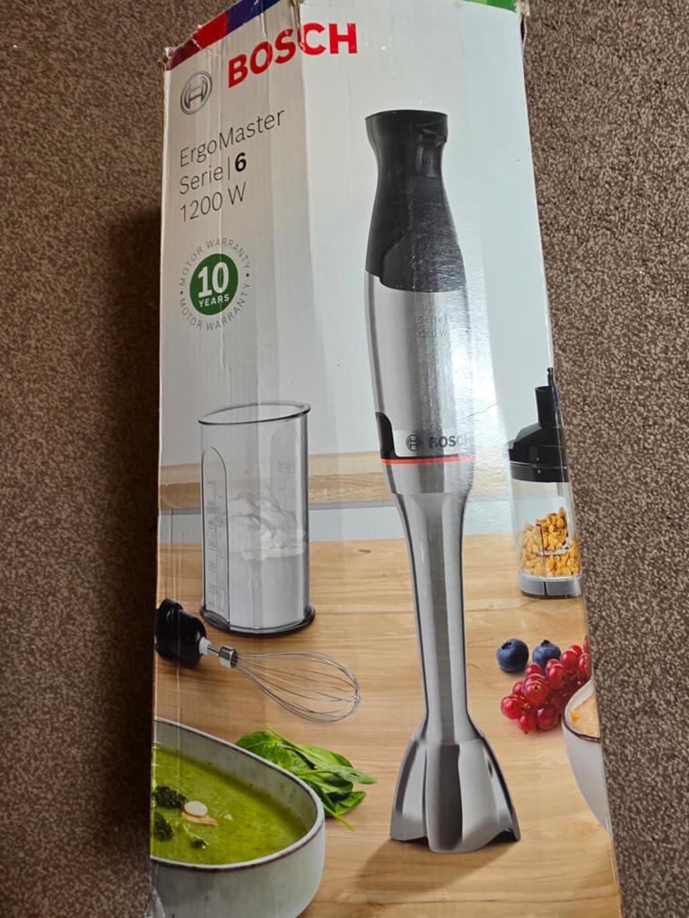 Bosch ErgoMaster Serie 6 Staafmixer 1200W, Minder dan 1 liter, Ophalen of Verzenden, Nieuw, 3 snelheden of meer
