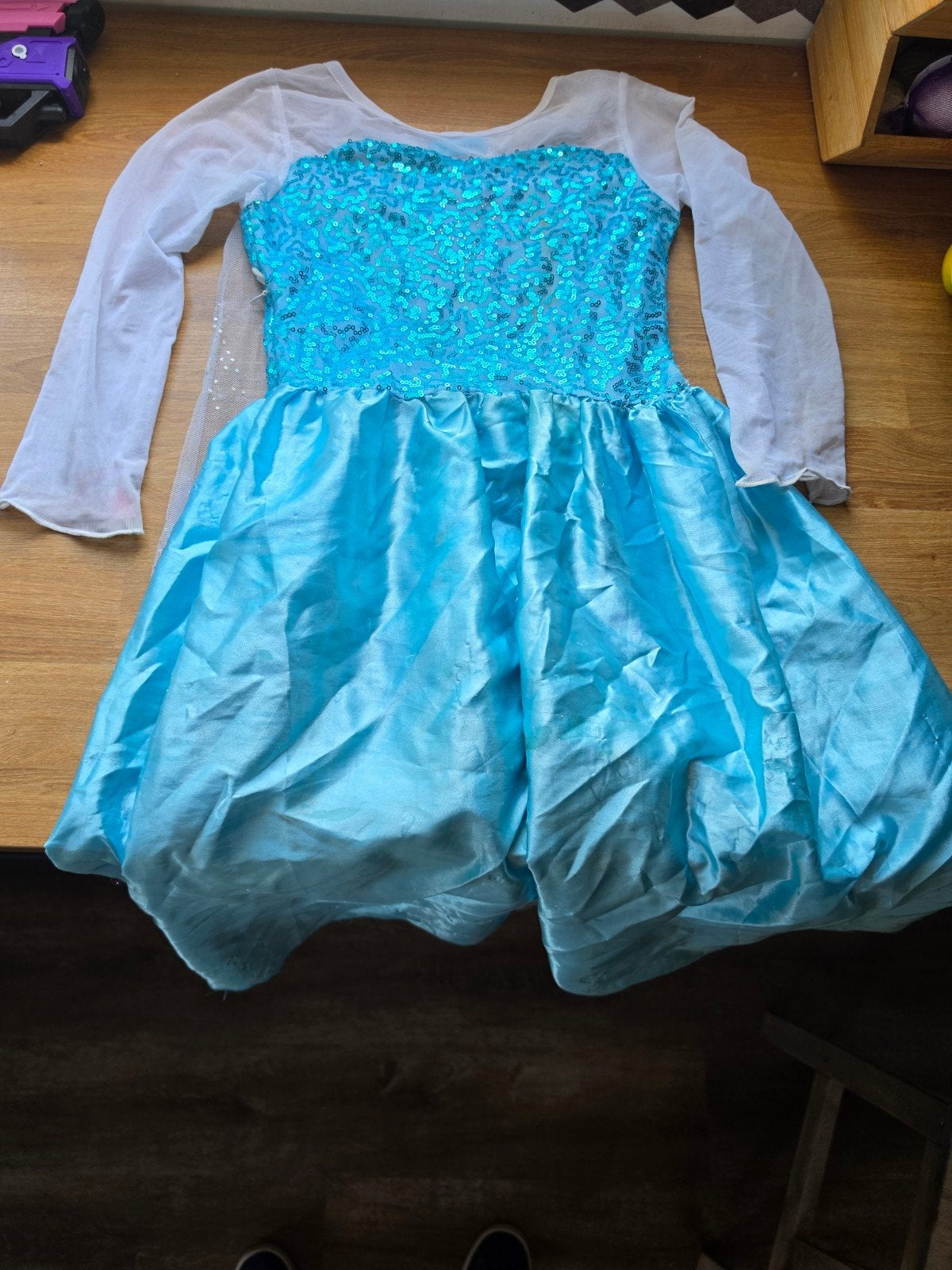 Elsa jurk en accessoires, Ophalen of Verzenden, Gebruikt, 122 t/m 128, Meisje