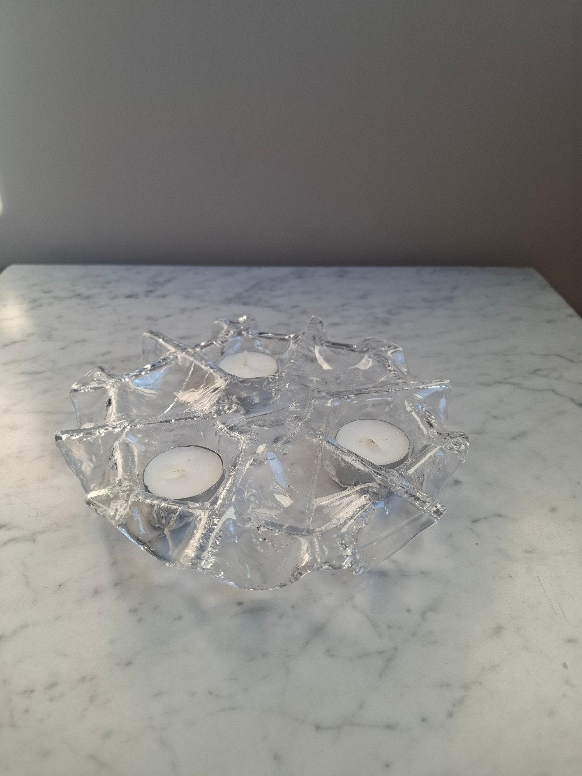 Vintage Muurla Finland waxinelichthouders glas, Ophalen of Verzenden, Waxinelichthouder