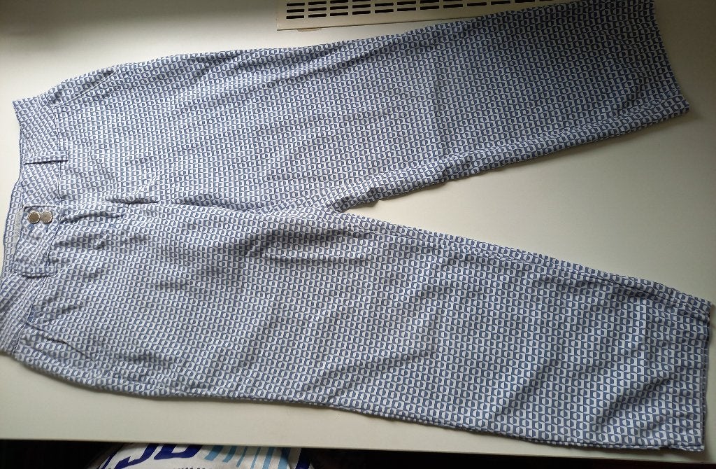 RED BUTTON mooie blauw wit blokje broek, mt 38-40, Kleding | Dames, Broeken en Pantalons, Maat 38/40 (M), Nieuw, Lang, Red Button